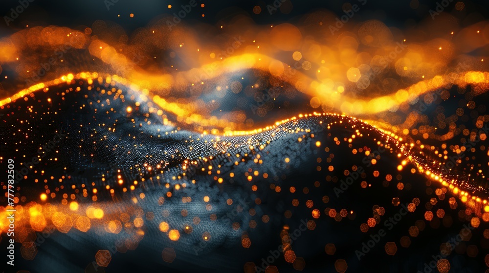 Poster abstract dark grey and bold yellow virtual network - design element for technology background - conn