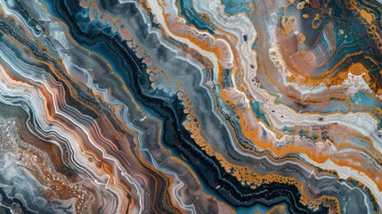 Abstract marble background fluid art painting alcohol ink style with a mix of black, gold colours. Beautiful swirl marble background