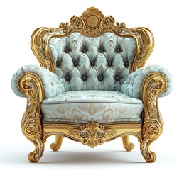 Luxurious and elegant classic chair with ornate gold wood accents 🪑✨ A stunning piece that exudes timeless sophistication and style! 🏛️🌿