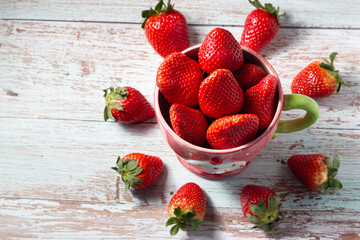 Fruit moment: Ripe strawberries ready to taste