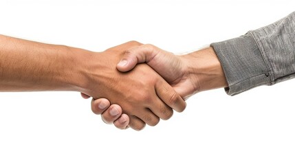 shaking hand after business isolate on white background