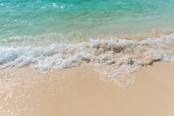 Sand beach and ocean wave