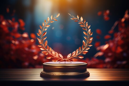 Celebrating success, podium award sign, symbolizing achievement, victory, and recognition in competitions, ceremonies, and events, a testament to excellence and accomplishment