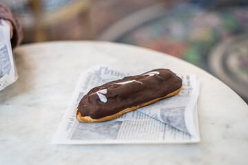 French Eclair Bakery Dish on Table