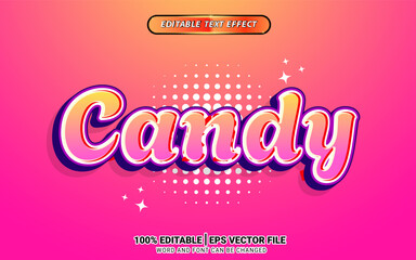 Candy women cartoon pink vector 3d text effect design