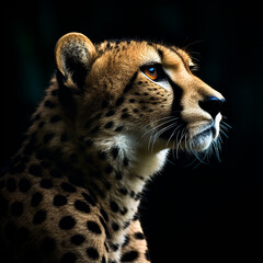 Close up of leopard. Generative AI.