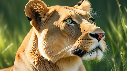 Close up portrait of a lioness