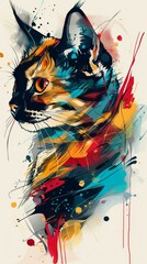 Stylized, abstract illustrations of pets, transforming familiar animals into modern art for walls