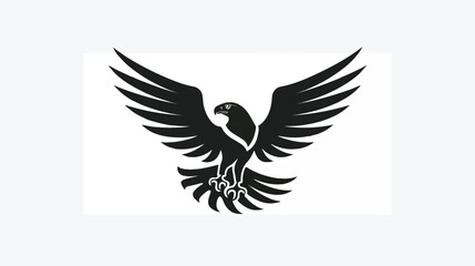 Black and white Eagle Hawk Sport team logo vector 
