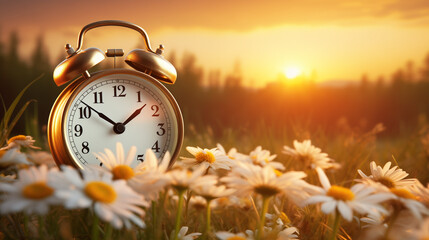 clock on the grass