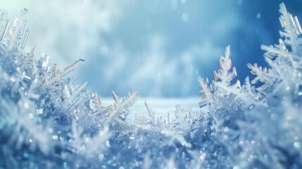 A glacial expanse of frost mimics a forest of ice, with each crystalline branch catching the light.