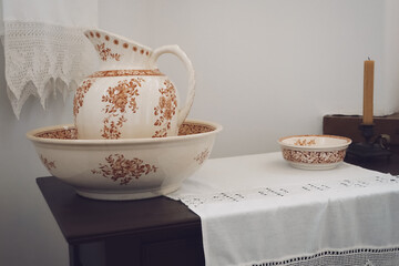 Vintage porcelain wash jug. Vintage 19th Century
