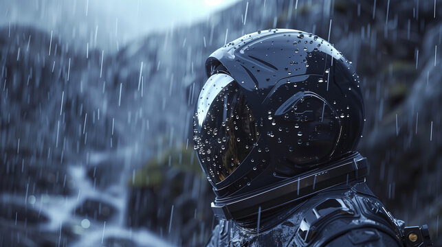 Astronaut Gazing at Rain