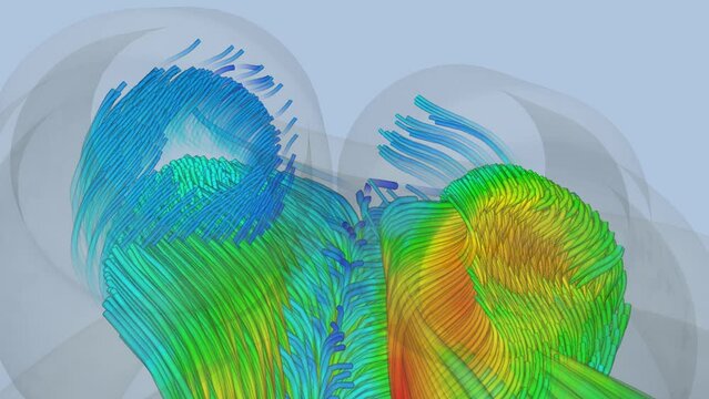 CFD simulation Computational fluid dynamics - pipe fitting airflow simulation