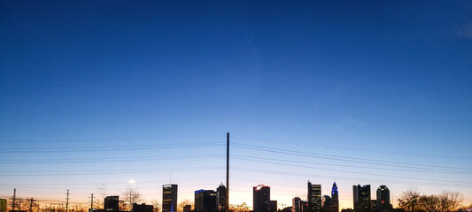 Skyline of Columbus, Ohio at Sunrise - obrazy, fototapety, plakaty