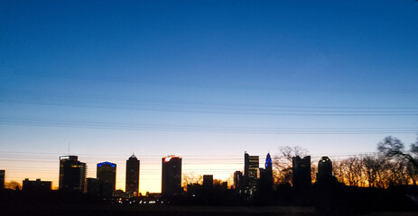 Skyline of Columbus, Ohio at Sunrise