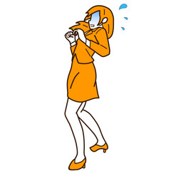 嫌がるビジネスウーマンのイラスト