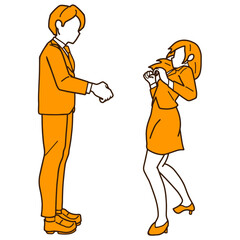握手を拒まれるビジネスマンのイラスト