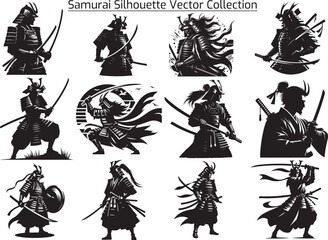 Samurai silhouette vector
