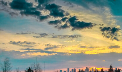Skyline of Columbus, Ohio at Sunrise
