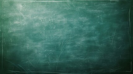 School green Chalkboard Texture with Chalk Smudges and Streaks. Empty blank Classroom Blackboard,...