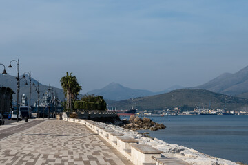 Fototapeta na wymiar Morning walk in old part of Gaeta, ancient Italian city in province Latina on Tyrrhenian sea