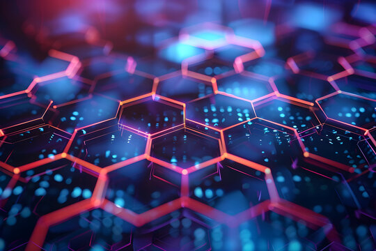abstract background with hexagons lighted