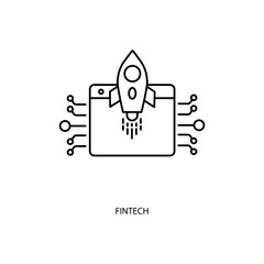 fintech concept line icon. Simple element illustration. fintech concept outline symbol design.