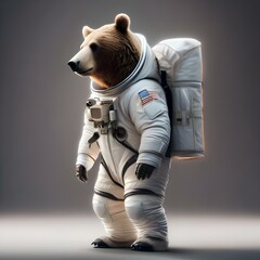 A bear wearing an astronaut suit and exploring space5