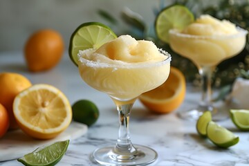 Frozen margarita Cinco de Mayo party cocktail drink.