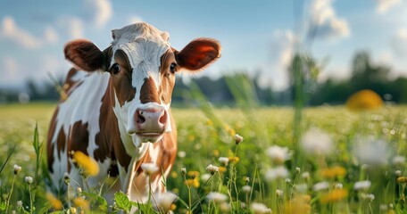 Cheerful Cow in the Meadow