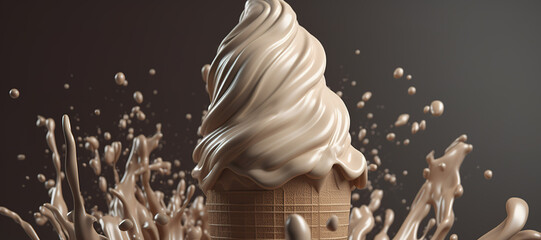 splash of vanilla chocolate milk ice cream cone 18