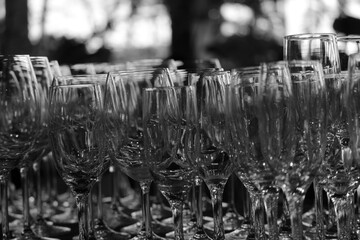 champagne glasses on the table