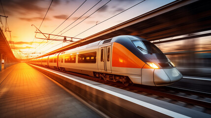 train in motion blur