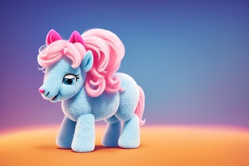 Cute Pink Pony - obrazy, fototapety, plakaty