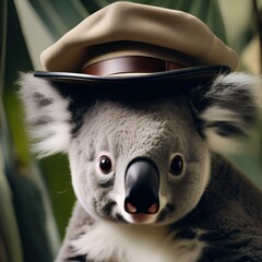 A koala wearing a detective hat and solving a mystery2 - obrazy, fototapety, plakaty