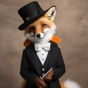 A fox wearing a pilgrim hat and holding a Thanksgiving turkey4
