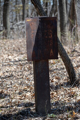 Old No Hunting Sign in Forest