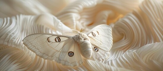 Silk Moths Cocoon An Ode to Natures Delicate Silken Masterpiece - obrazy, fototapety, plakaty