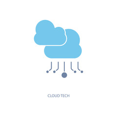 cloud tech concept line icon. Simple element illustration. cloud tech concept outline symbol design.