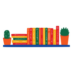 bookshelf design with various shapes and colorful