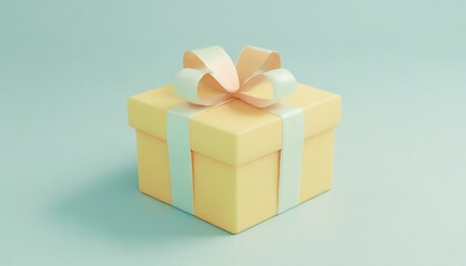 Obraz premium caja regalo sorpresa fondo color pastes