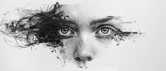 Obraz premium Graphite smudge, monochrome art, modern edge