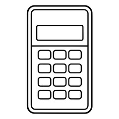 Sleek outline icon of a calculator in vector, perfect for finance or math designs.