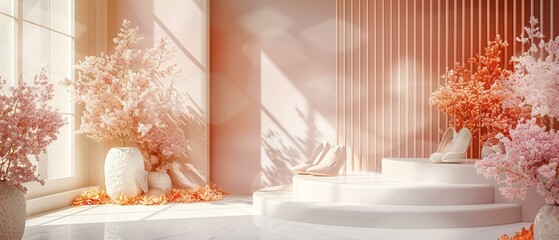 Fashion product on 3D podium, chic and elevated