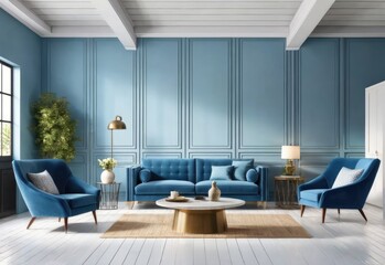 Obraz na płótnie Canvas loft and living room vintage interior, 3d rendering