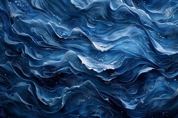 Cobalt current, deep sea texture, flowing serenity - obrazy, fototapety, plakaty