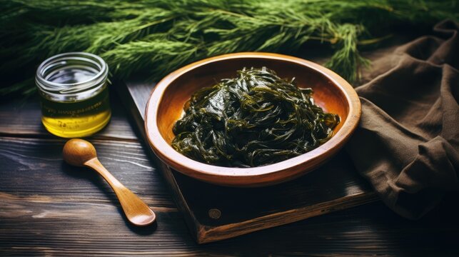 Fresh and Healthy Herb and Vegetable Spread on Wooden Table