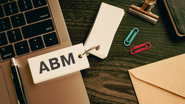 There is word card with the word ABM. It is an abbreviation for Account Based Marketing as eye-catching image.