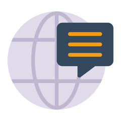 This is the Global Chatting icon from the Data Management icon collection with an Color style